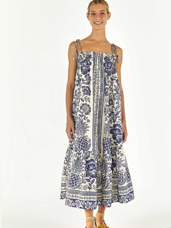 FARM Rio Dresses & Skirts - Farm Rio Pineapple Garden Shoulder Tie Midi Dress XL